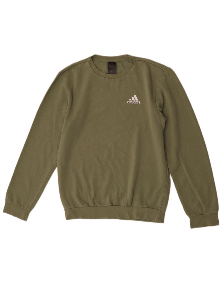 Мужской свитер Adidas, маленький зеленый хлопковый джемпер
