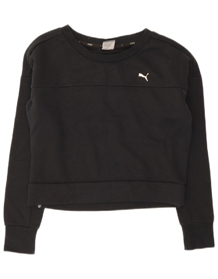 Женский укороченный свитшот Puma UK 12, средний черный хлопок, толстовка