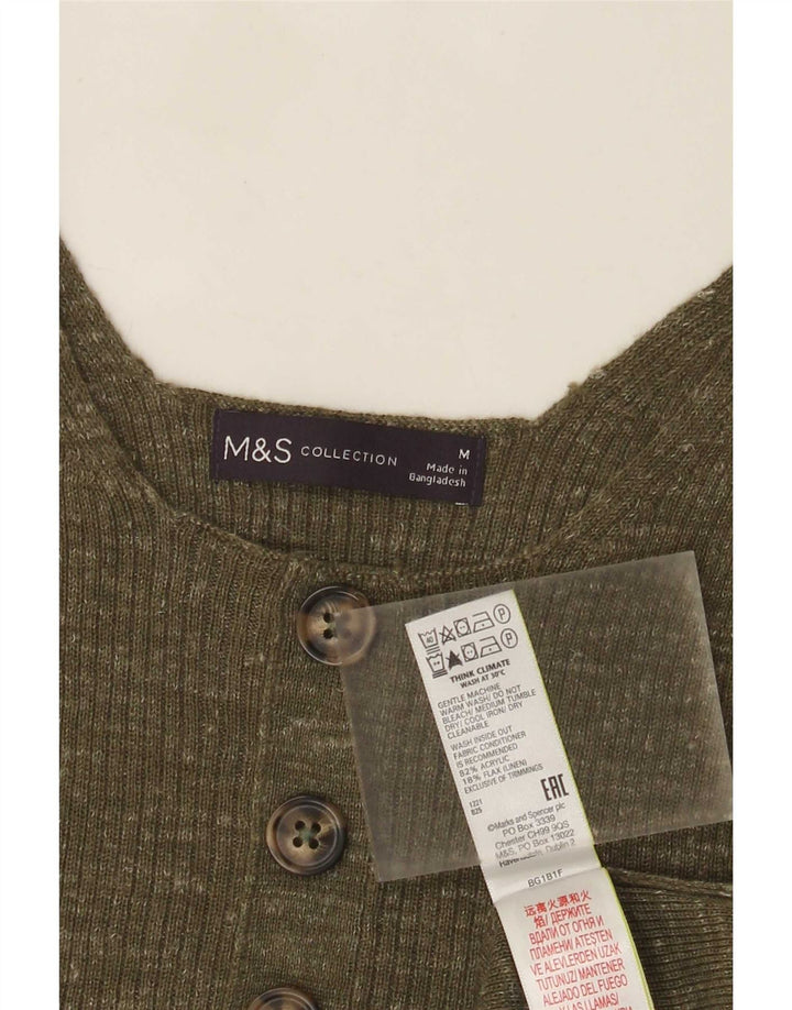 Женский жилет Marks & Spencer UK 12, средний хаки, крапинчатый акрил