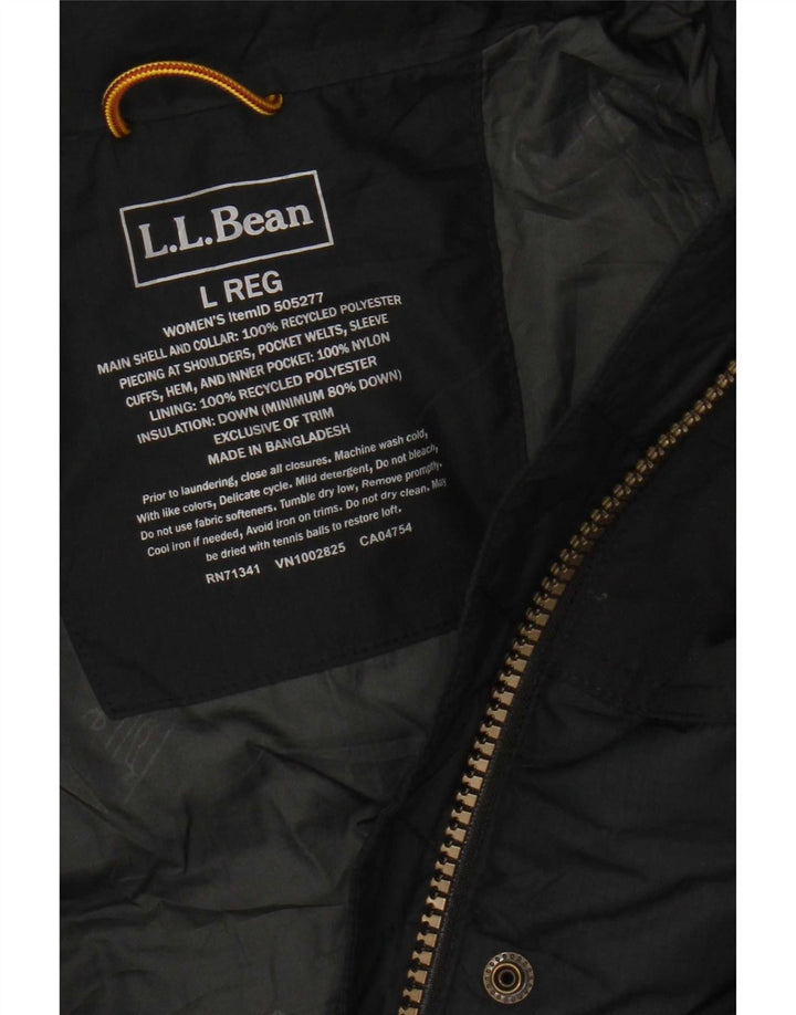 Женская утепленная куртка с капюшоном L.L.Bean UK 16, большой серый полиэстер