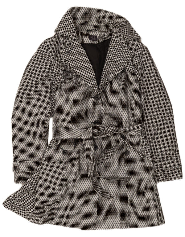 Женский тренч Marks & Spencer UK 18 XL, черный полиэстер с геометрическим рисунком