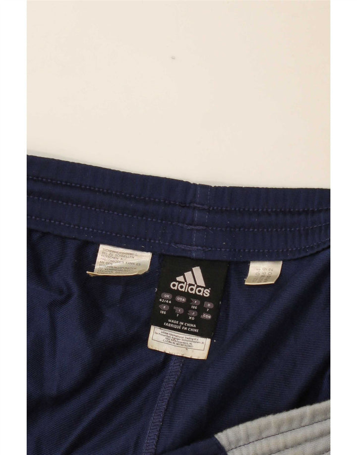 Мужские спортивные брюки Adidas 2XL темно-синие, полиэстер с цветными блоками