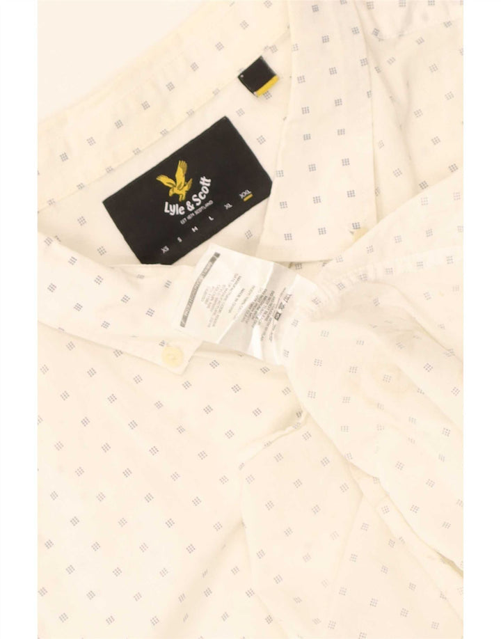 Мужская рубашка с коротким рукавом Lyle & Scott 2XL, хлопок в белые пятна