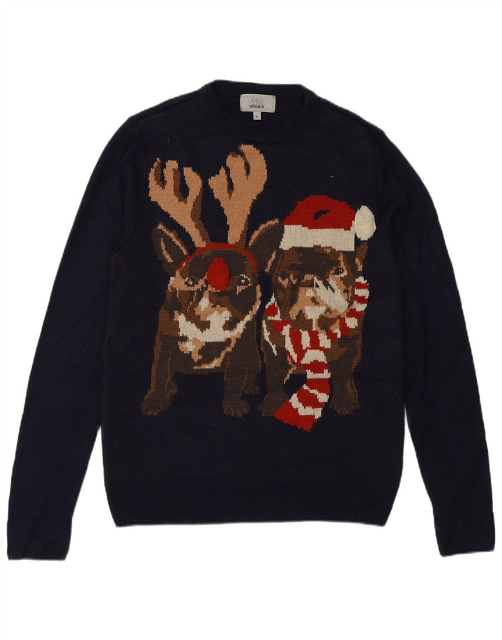 Женский джемпер с круглым вырезом Marks & Spencer, маленький темно-синий, Великобритания, 10 шт.