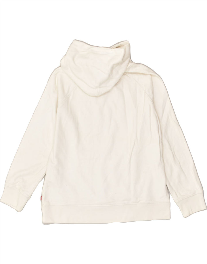 LEVI'S Mens Graphic Hoodie Jumper Small White Cotton | Vintage Levi's | Thrift | Second-Hand Levi's | Used Clothing | Messina Hembry 