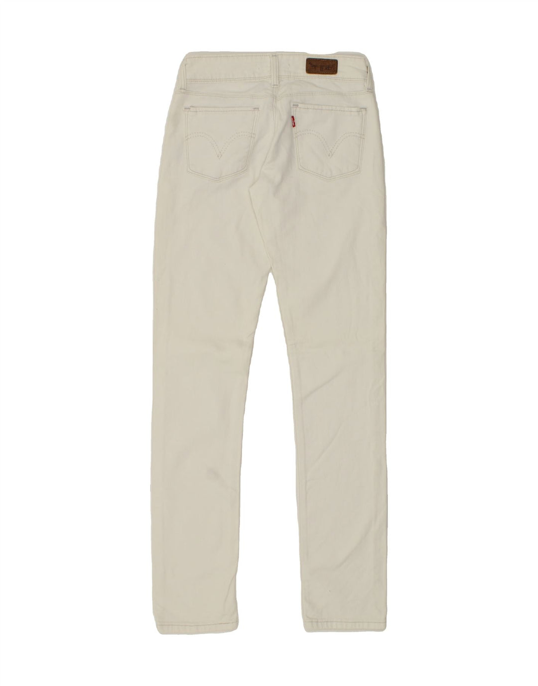 LEVI'S Womens 571 Slim Jeans W28 L34 White Cotton Vintage Levi's and Second-Hand Levi's from Messina Hembry 