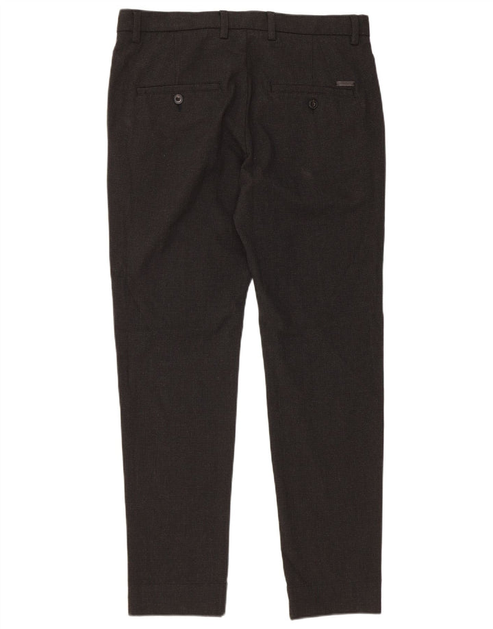 Мужские повседневные брюки узкого кроя Jack & Jones W31 L30 серые с узором «гусиные лапки» в современном стиле