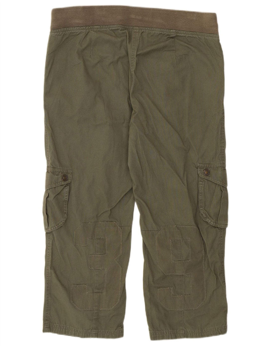 Женские капри с рисунком Benetton W36 L22 хаки