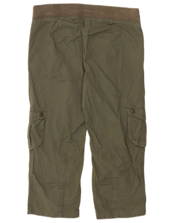Женские капри с рисунком Benetton W36 L22 хаки