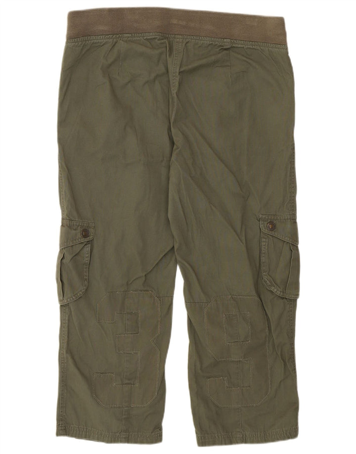 Женские капри с рисунком Benetton W36 L22 хаки