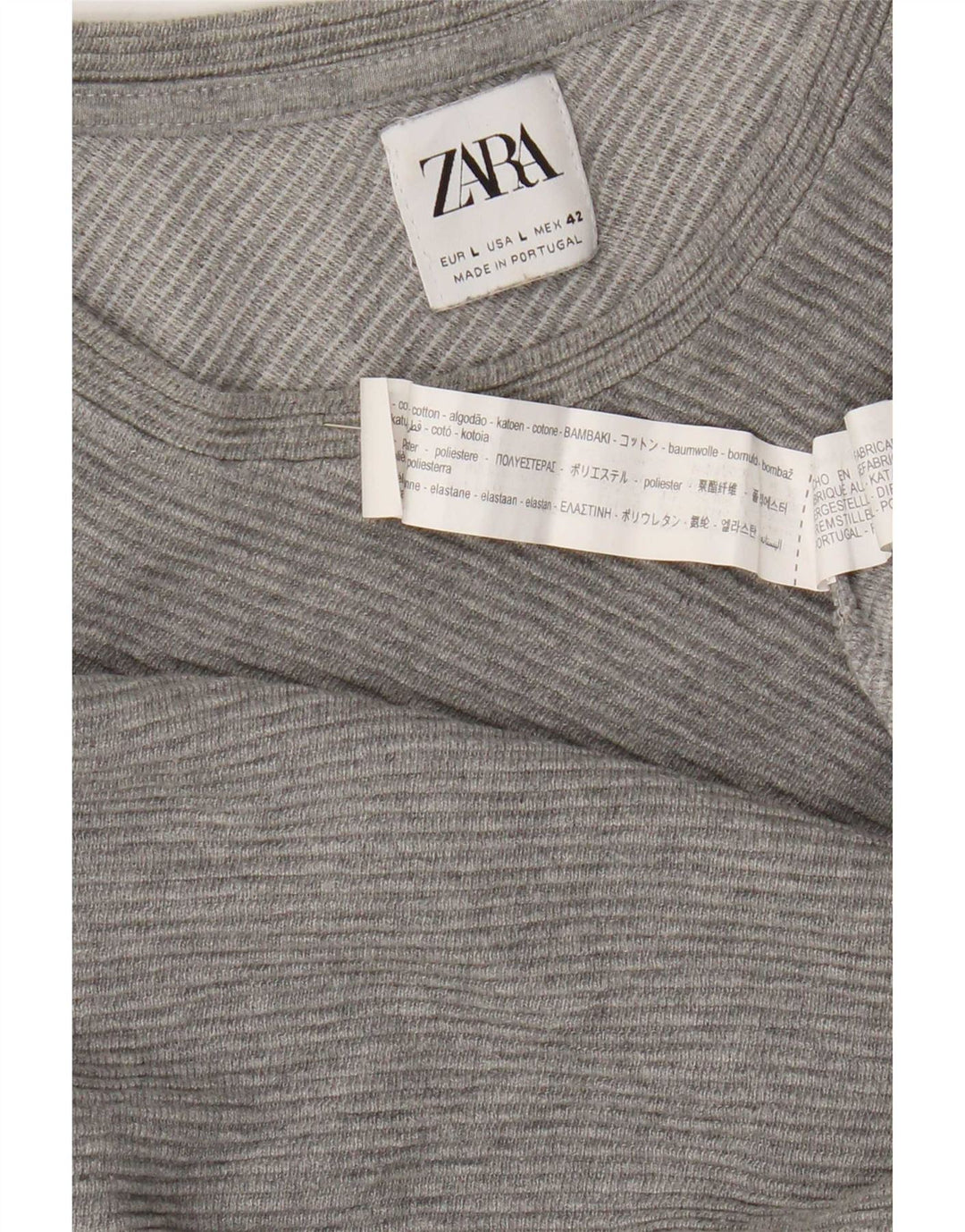 Мужской топ Zara с длинным рукавом, большой серый хлопок