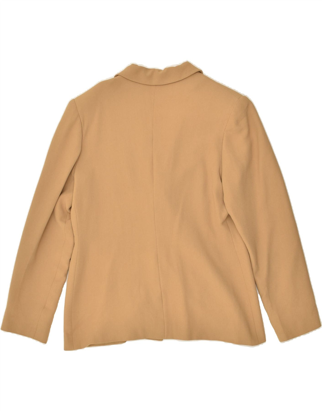 VINTAGE Womens 3 Button Blazer Jacket UK 14 Large Beige Acetate | Vintage Vintage | Thrift | Second-Hand Vintage | Used Clothing | Messina Hembry 
