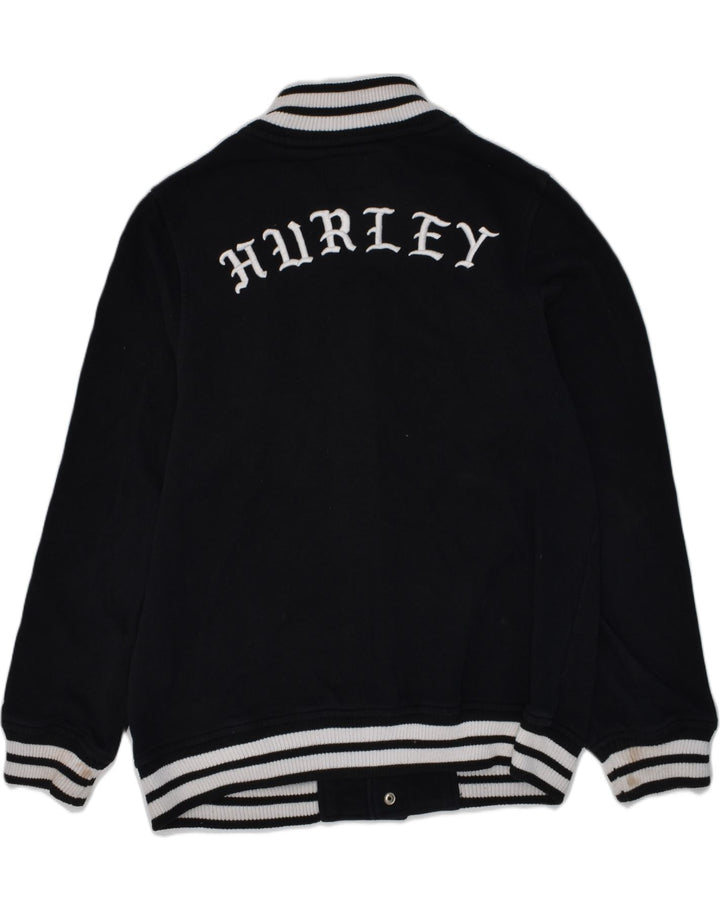 Университетская куртка HURLEY для мальчиков с графическим рисунком, 11–12 лет, большая, черная, хлопковая