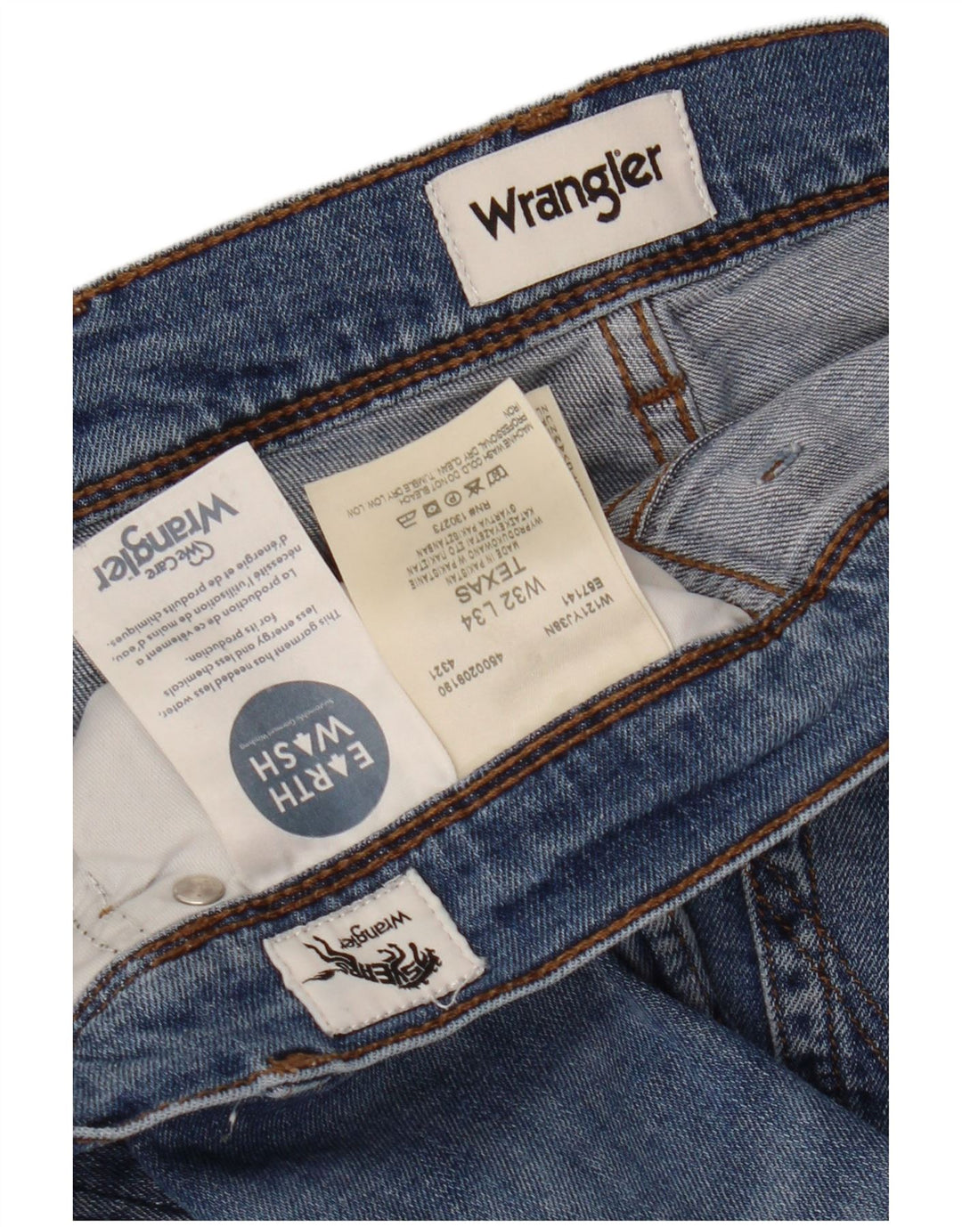 Мужские прямые джинсы Wrangler Texas W32 L31, синий хлопок