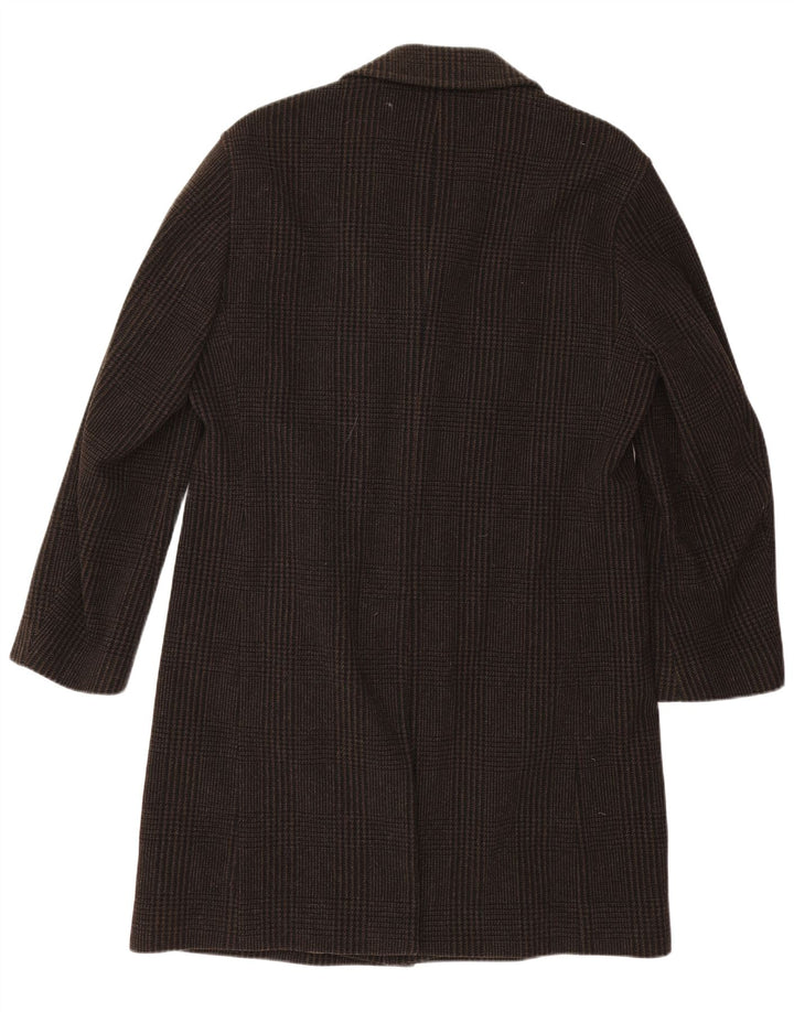 Мужское пальто Hugo Boss EU 50, большое серое, из натуральной шерсти с узором «гусиные лапки»