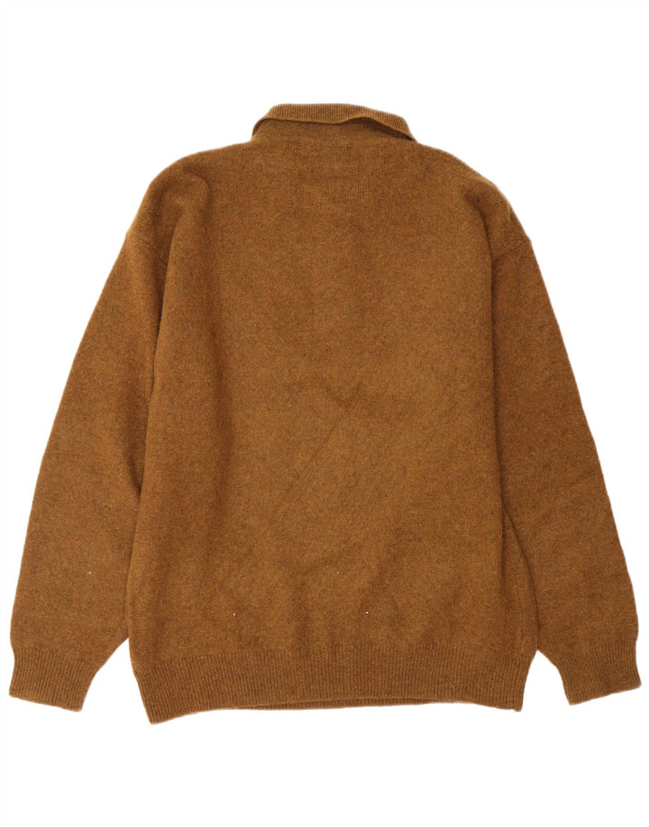 Мужской свитер VINTAGE с воротником-поло IT 48, маленький коричневый аргайл/бриллиант