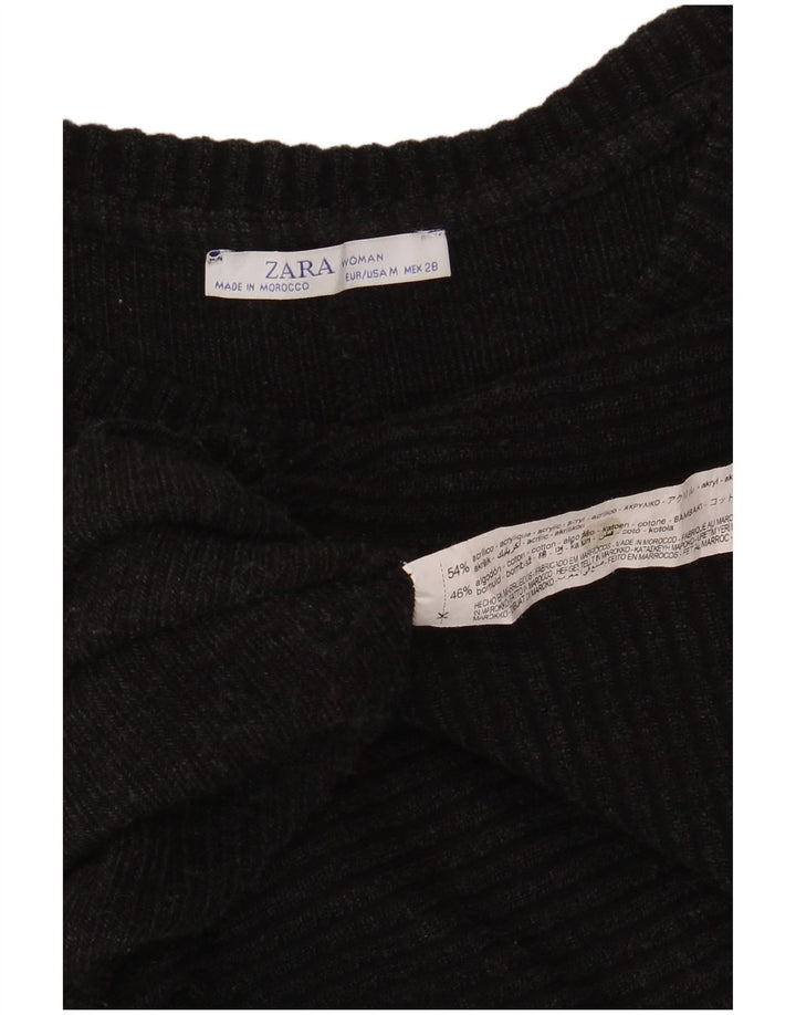 Женский укороченный джемпер с вырезом «лодочка» Zara UK 14, средний серый цвет