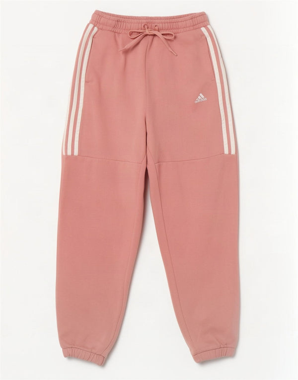 Женские спортивные брюки свободного покроя Adidas для бега, Великобритания, размер 4/6 XS, розовый хлопок