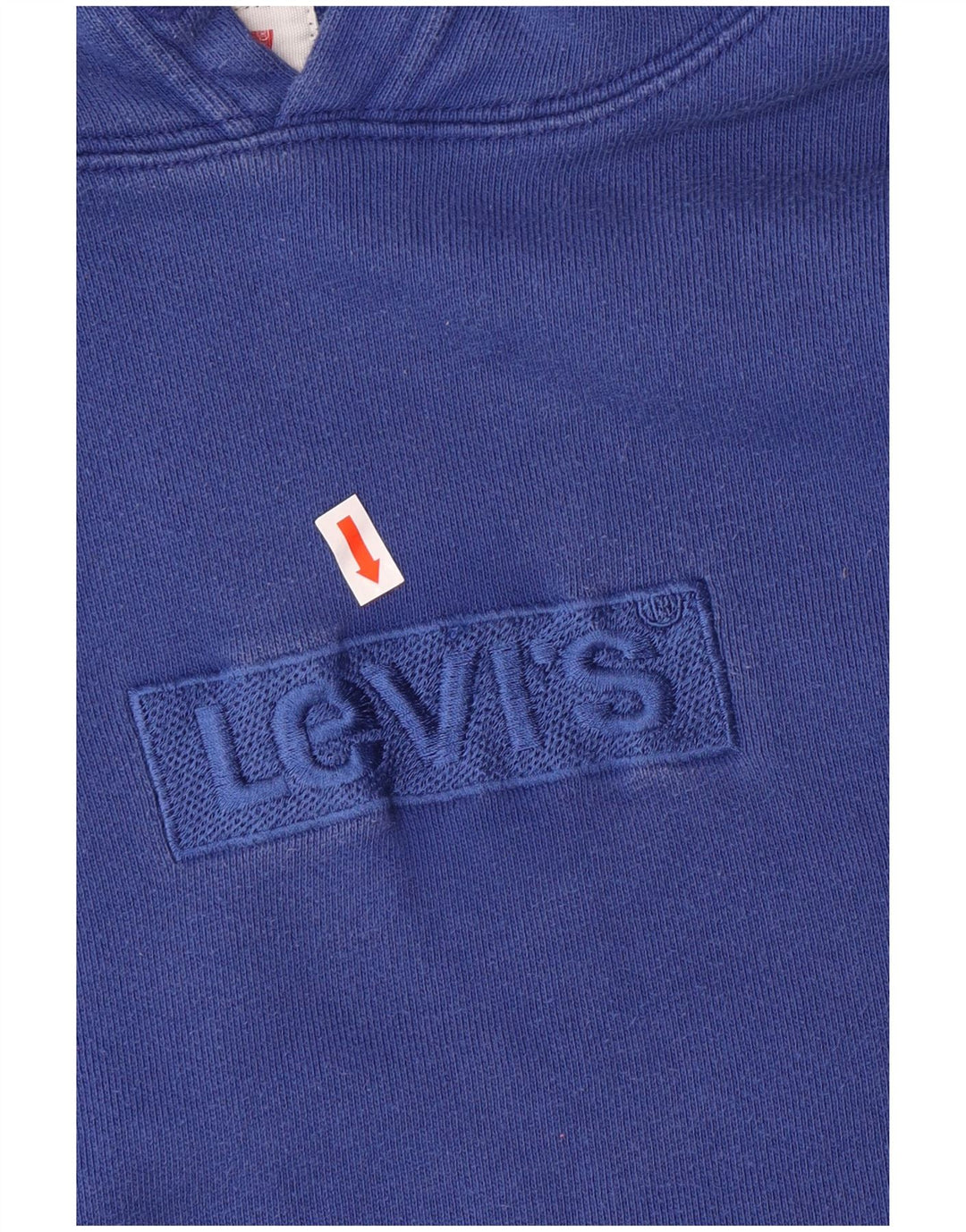 Мужской джемпер с капюшоном с рисунком Levi's, хлопковый, среднего синего цвета