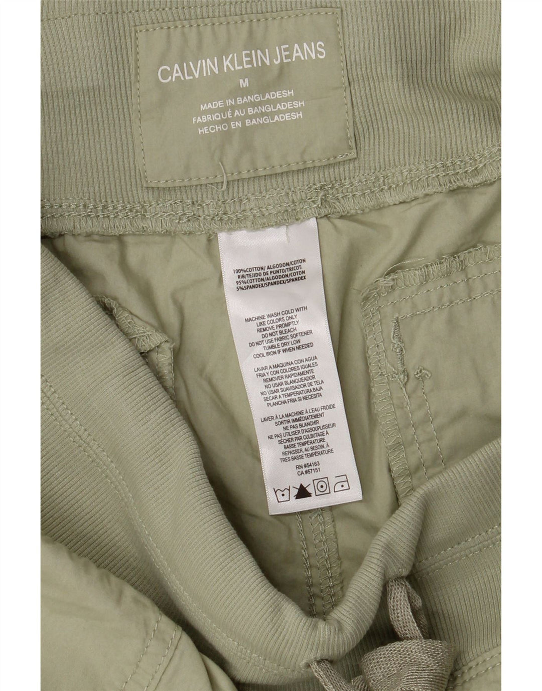 Женские шорты чинос Calvin Klein среднего цвета W30, хлопок цвета хаки