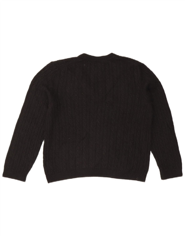 TOMMY HILFIGER Женский джемпер с v-образным вырезом UK 14, средний черный нейлон