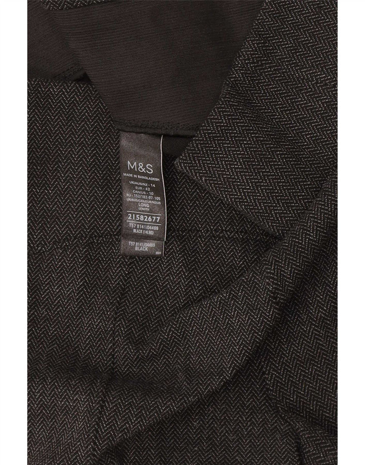 Женские леггинсы Marks & Spencer UK 14, большие черные, с рисунком «елочка» из вискозы