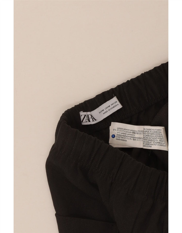 Женские широкие брюки чинос ZARA UK 12, полиэстер среднего серого цвета
