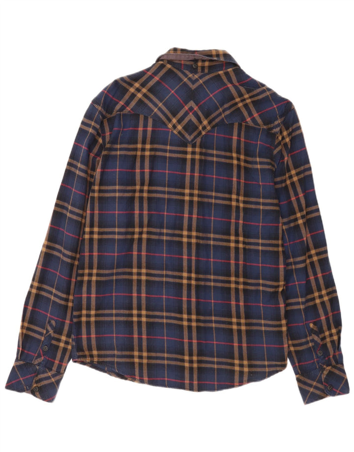 Мужская фланелевая рубашка стандартного кроя Levi's среднего размера, темно-синяя клетка, хлопок