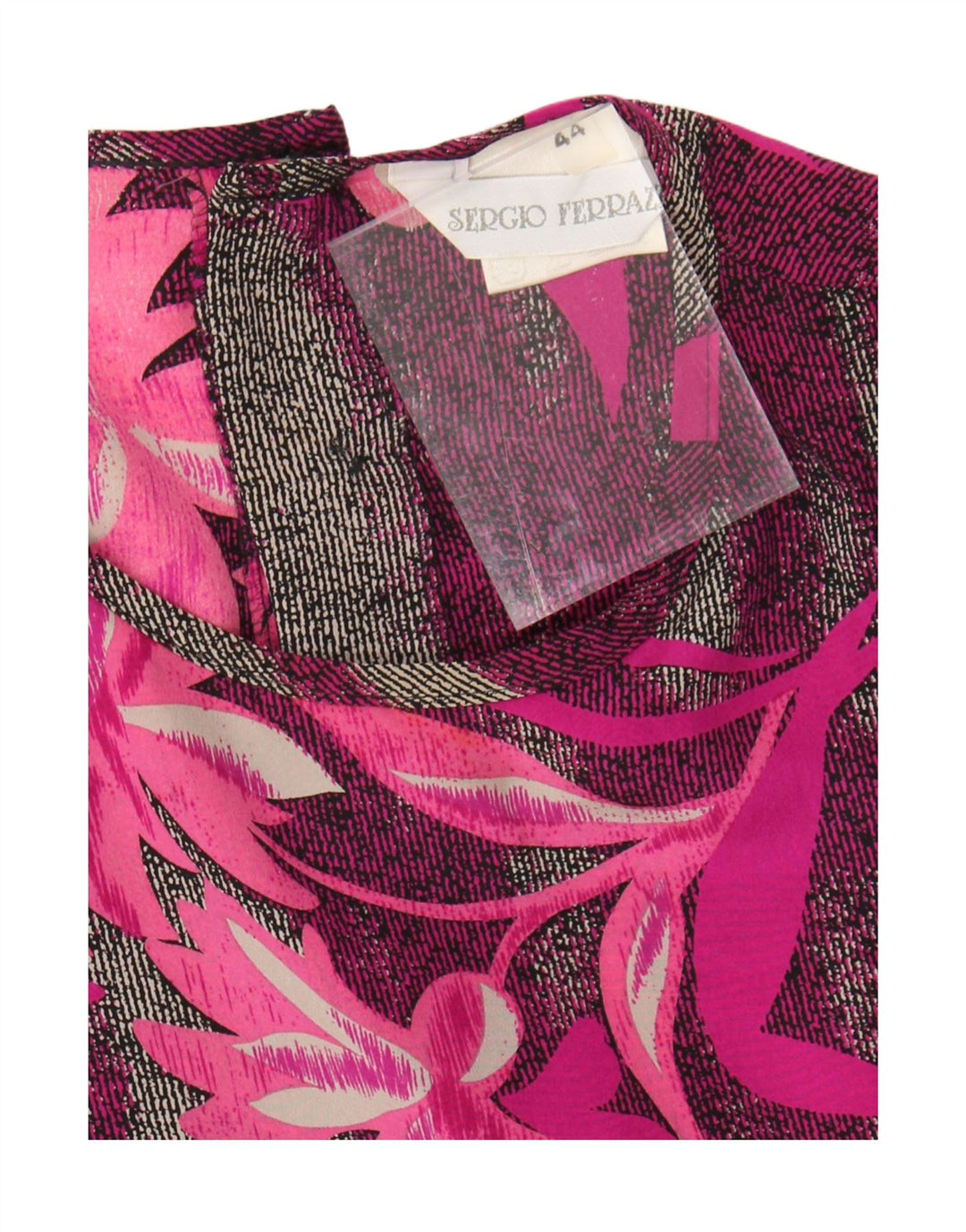 VINTAGE Womens Long Sleeve Blouse Top IT 44 Medium Pink Floral Silk Vintage Vintage and Second-Hand Vintage from Messina Hembry 