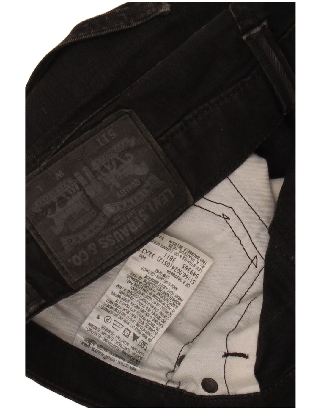 Женские джинсы LEVI'S 511 Slim W32 L30, черный хлопок