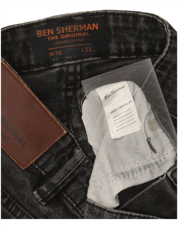 Мужские зауженные джинсы Ben Sherman Brighton W36 L32, черный хлопок
