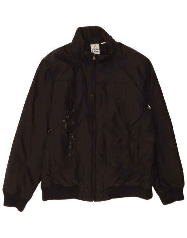 Мужская куртка-бомбер ADIDAS с графическим рисунком UK 38, средний черный, полиамид