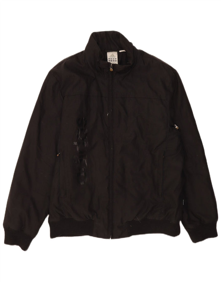 Мужская куртка-бомбер ADIDAS с графическим рисунком UK 38, средний черный, полиамид