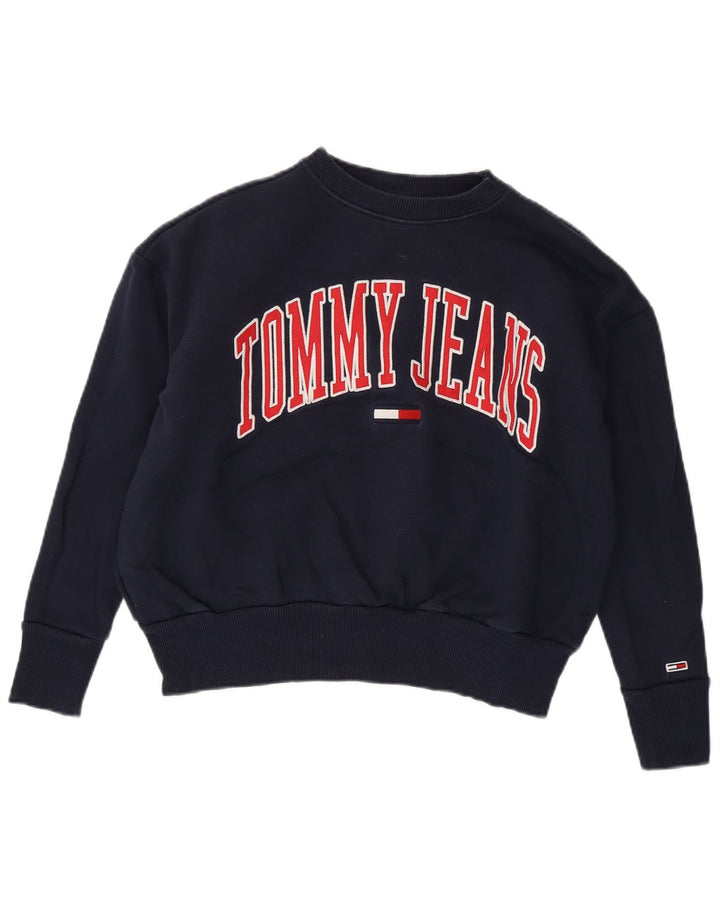 Женский свитер оверсайз Tommy Hilfiger UK 10, маленький темно-синий