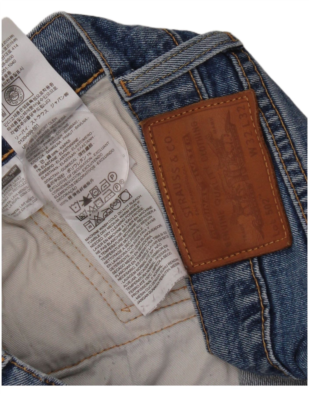 Мужские прямые джинсы Levi's 502 W32 L32 синие, хлопок