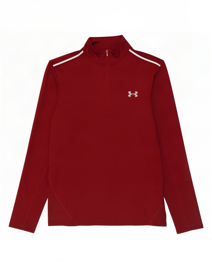 Мужской пуловер с воротником на молнии Under Armour, средний бордовый спортивный костюм