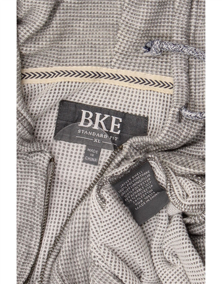 Мужской свитер с капюшоном на молнии без рукавов BKE стандартного кроя XL, серый в пятнистый цвет