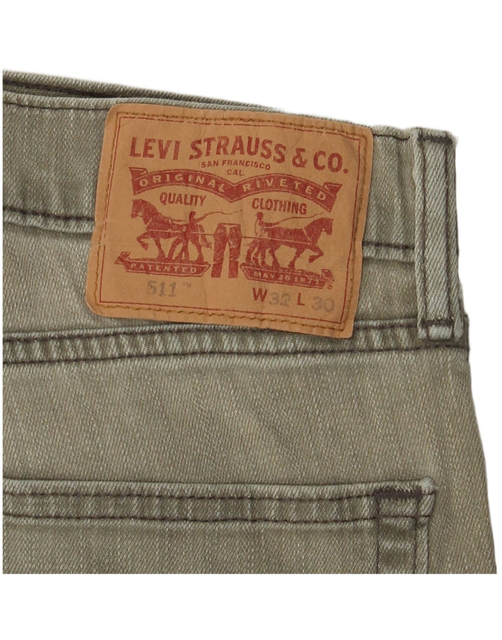 Мужские джинсы LEVI'S 511 Slim W32 L30 Хаки Хлопок