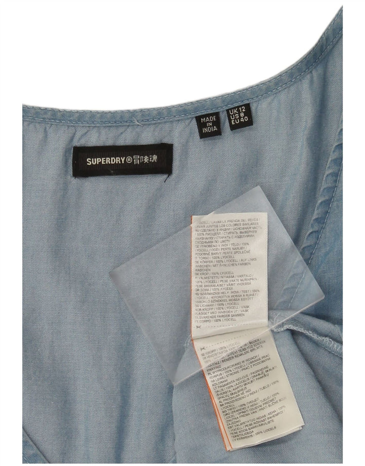 Женское платье трапециевидного силуэта Superdry UK 12, средний синий лиоцелл