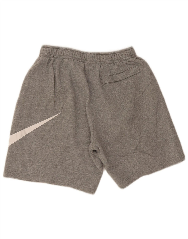 Мужские спортивные шорты Nike с графическим рисунком, хлопковые, среднего серого цвета