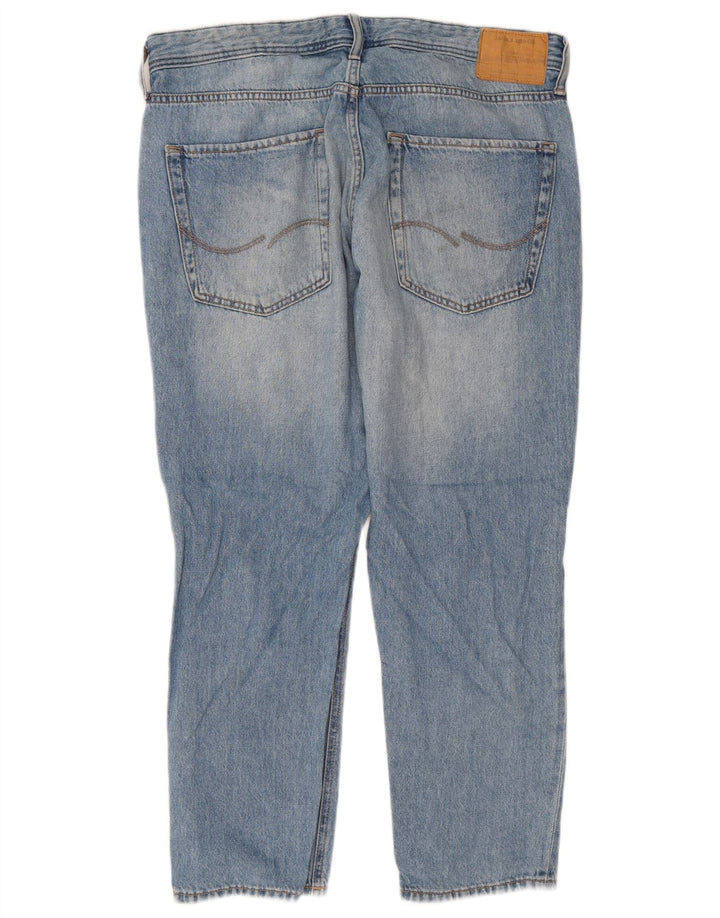 Мужские потертые узкие джинсы Jack & Jones W36 L28, синие, хлопок
