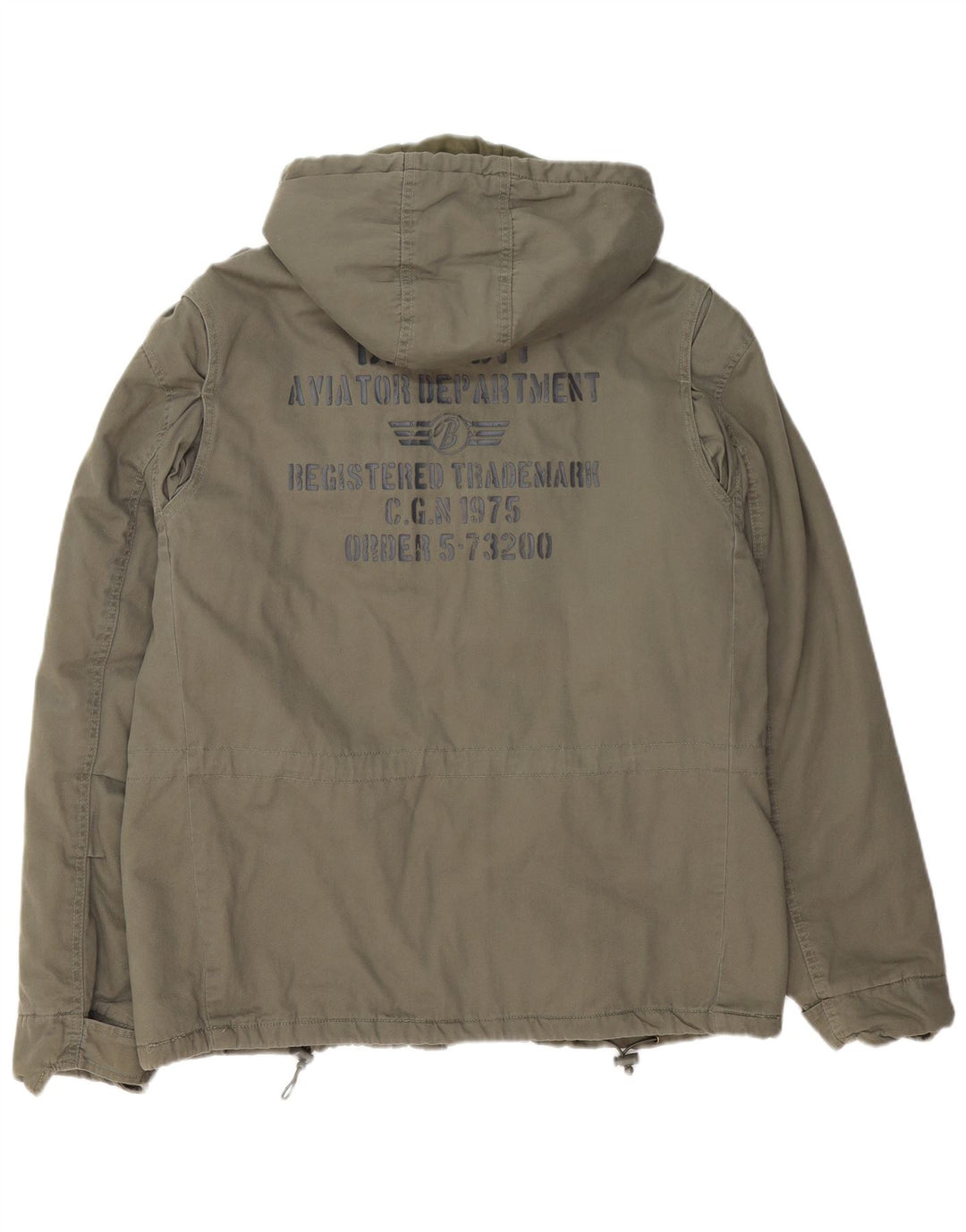 Мужская куртка в стиле милитари BRANDIT с графическим капюшоном UK 42 XL, хлопок цвета хаки