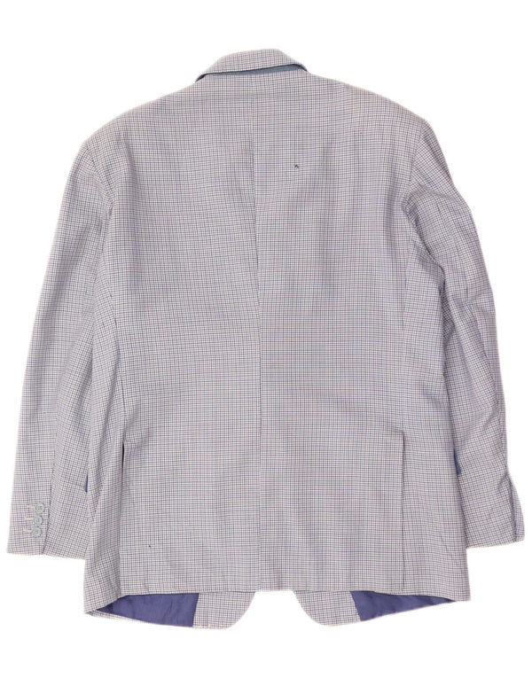 Мужской пиджак VINTAGE на 2 пуговицах IT 50, большая синяя клетка, шерстяной