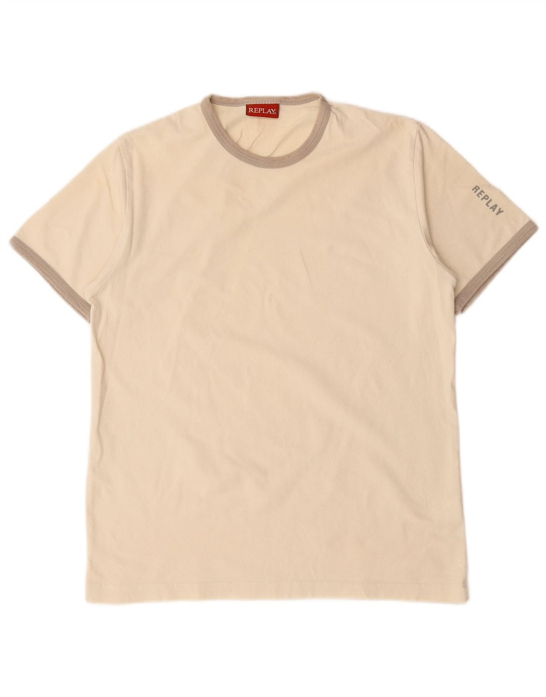 Женская футболка Replay Top UK 12 Medium Off White