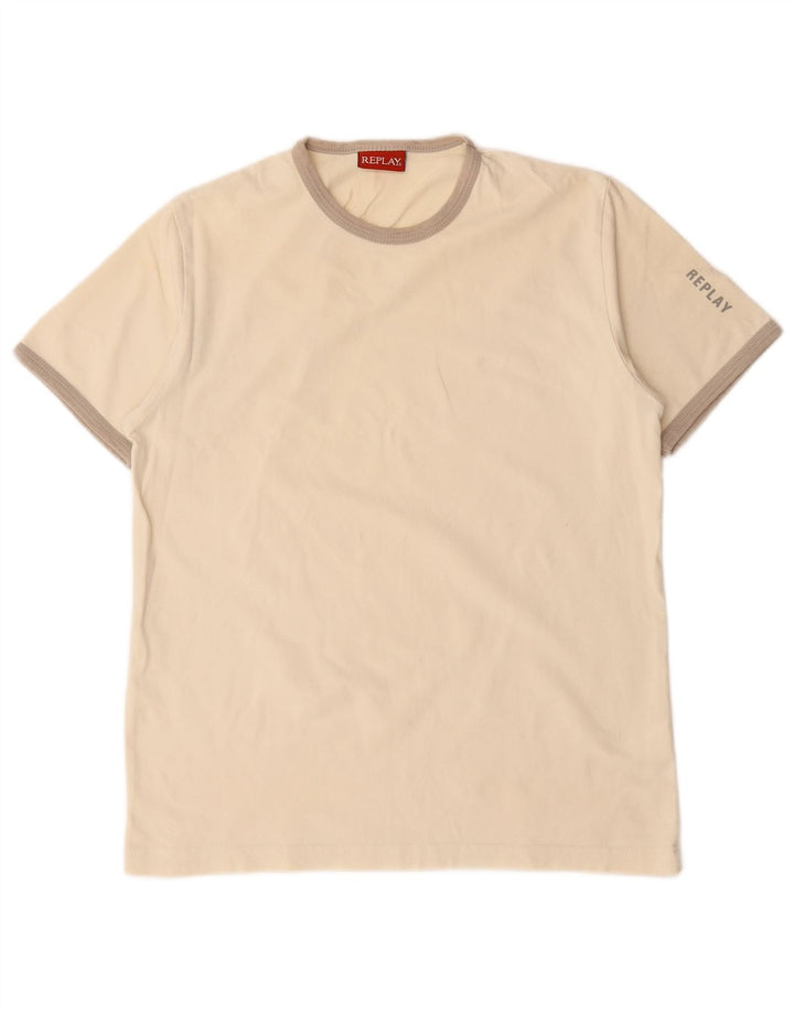 Женская футболка Replay Top UK 12 Medium Off White