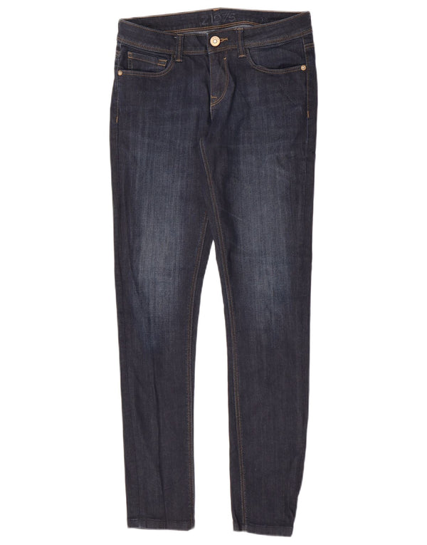 Женские джинсы скинни Zara EU 38, маленькие W28 L30, темно-синие, хлопок