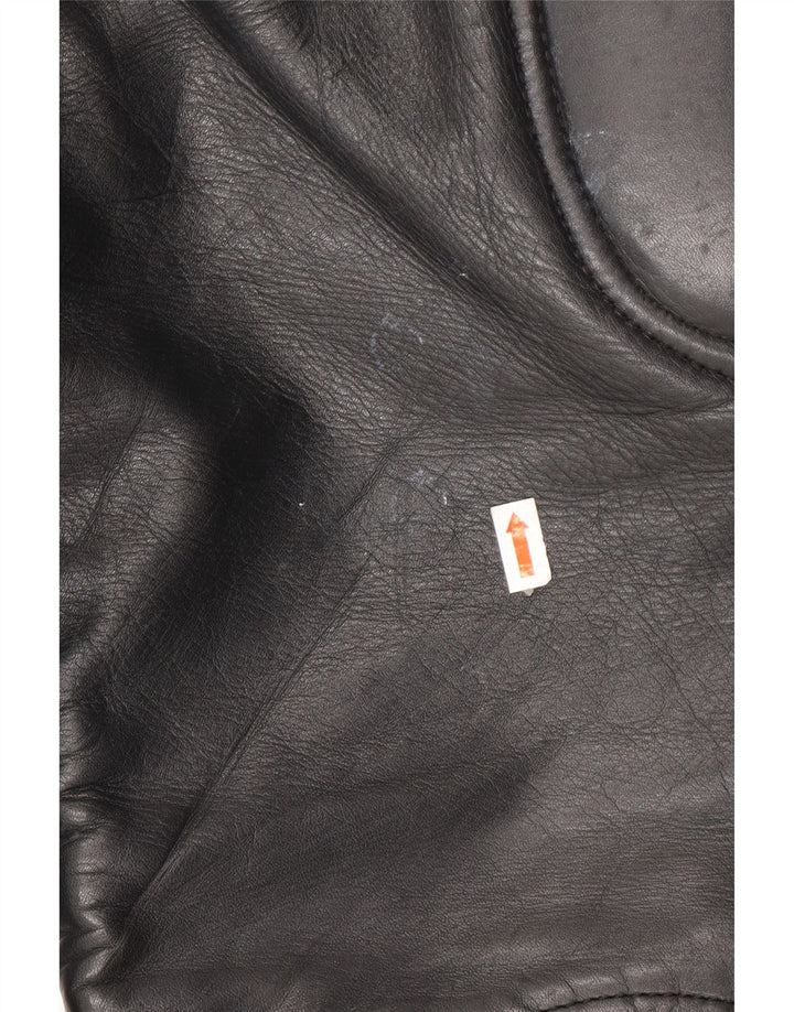 ВИНТАЖНЫЕ Мужские байкерские кожаные брюки W32 L23 черные