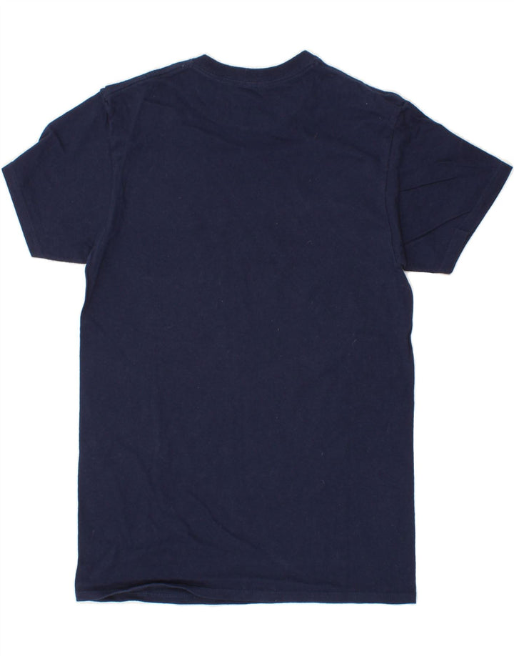 VINTAGE Mens Graphic T-Shirt Top Small Navy Blue Cotton Vintage Vintage and Second-Hand Vintage from Messina Hembry 