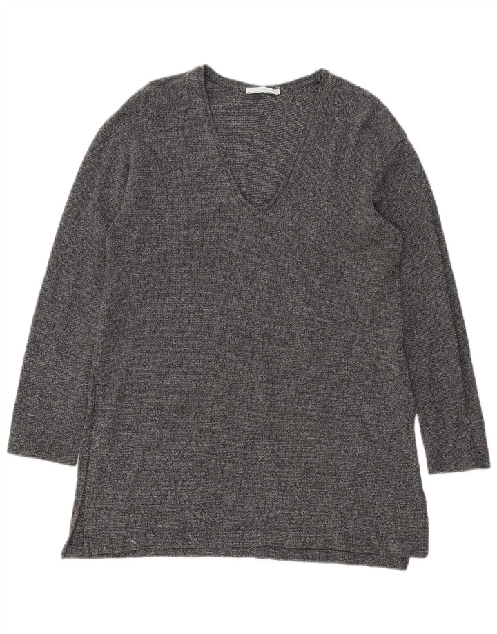 Женская туника с длинным рукавом Zara UK 14, большой серый цвет