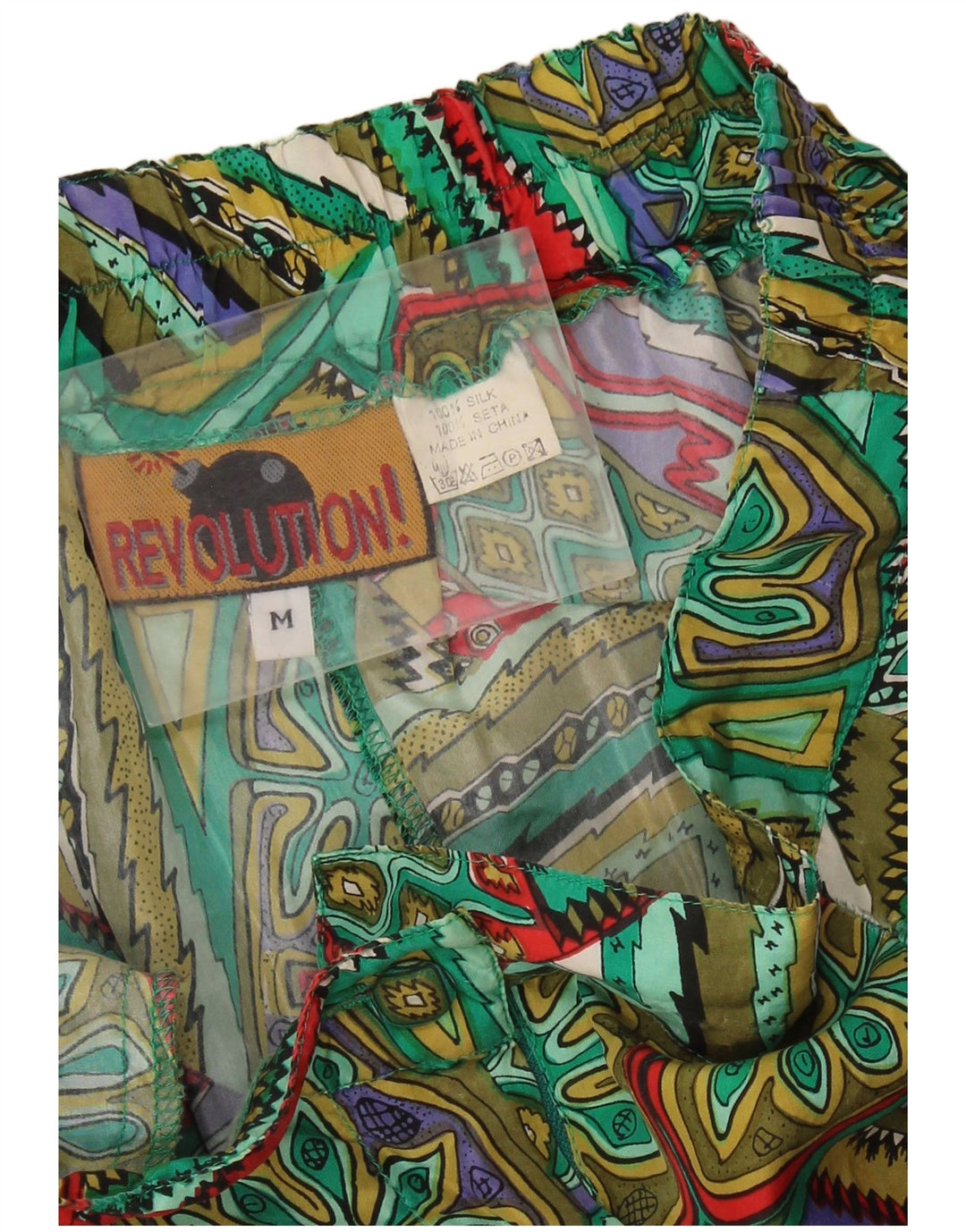 Винтажные женские широкие повседневные шорты среднего размера W28, зеленые лоскутные шелковые шорты